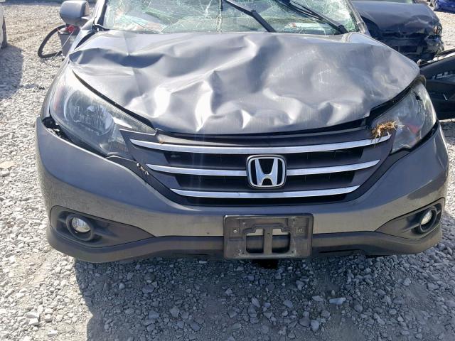 2HKRM4H78DH624089 - 2013 HONDA CR-V EXL GRAY photo 7