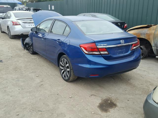 2HGFB2F95EH527946 - 2014 HONDA CIVIC EXL BLUE photo 3