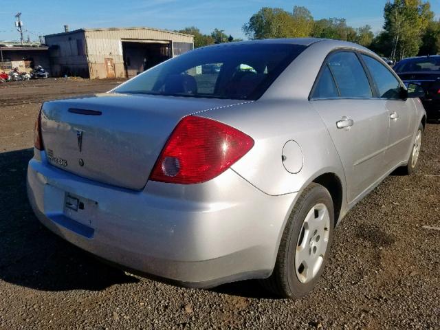 1G2ZF58B074176983 - 2007 PONTIAC G6 VALUE L SILVER photo 4