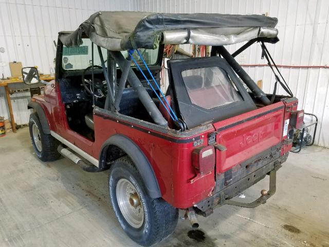 1JCCM87A4ET014275 - 1984 JEEP JEEP CJ7 RED photo 3