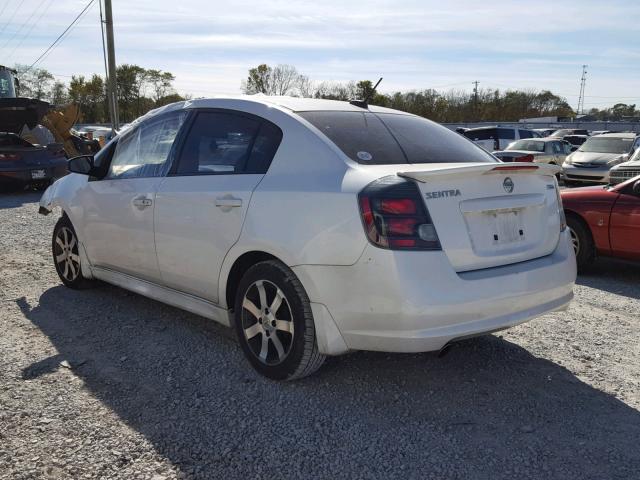 3N1AB6AP4CL658170 - 2012 NISSAN SENTRA 2.0 WHITE photo 3