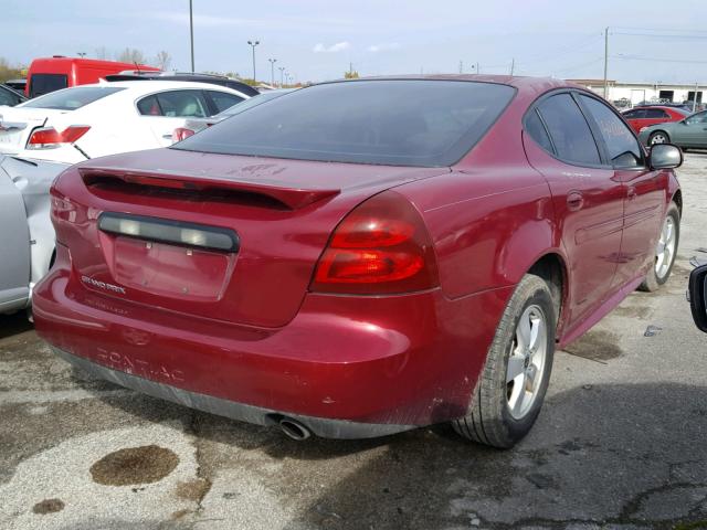 2G2WP552161124583 - 2006 PONTIAC GRAND PRIX RED photo 4