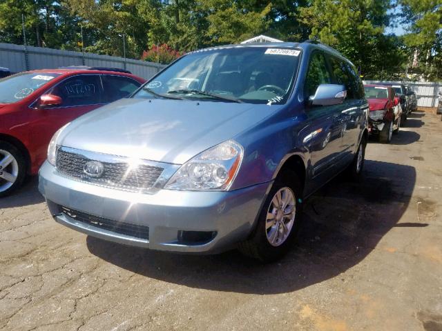 KNDMG4C74C6445923 - 2012 KIA SEDONA LX BLUE photo 2