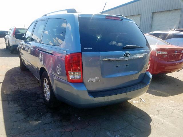 KNDMG4C74C6445923 - 2012 KIA SEDONA LX BLUE photo 3