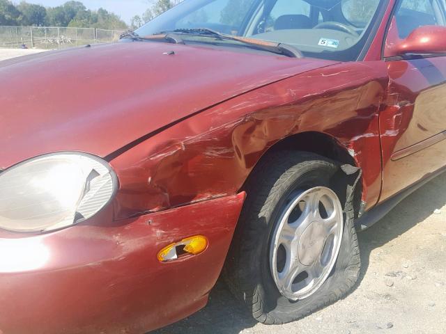 1FALP52U1VA131757 - 1997 FORD TAURUS GL RED photo 9