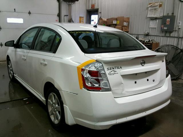 3N1AB6AP5CL653365 - 2012 NISSAN SENTRA 2.0 WHITE photo 3