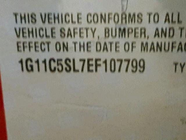 1G11C5SL7EF107799 - 2014 CHEVROLET MALIBU 1LT RED photo 10