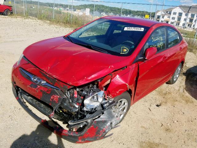 KMHCT4AE4EU660219 - 2014 HYUNDAI ACCENT GLS RED photo 2