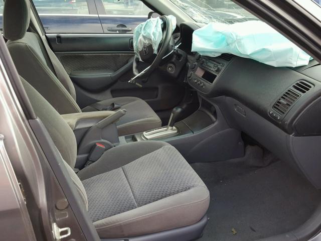 1HGES16465L023600 - 2005 HONDA CIVIC DX GRAY photo 5