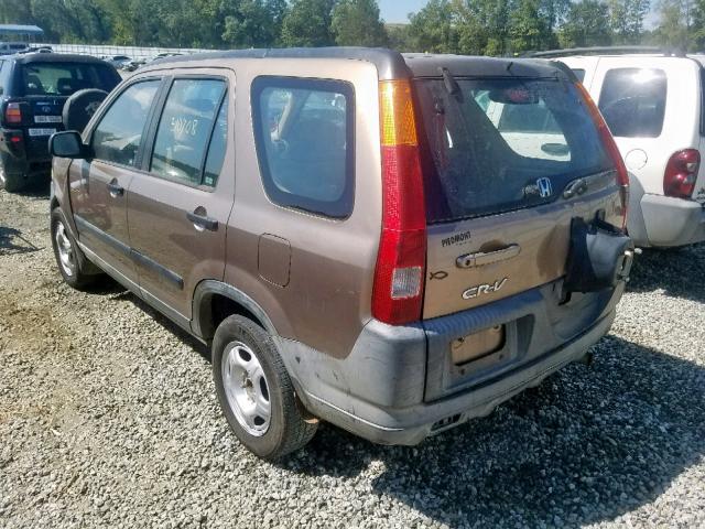 JHLRD68594C006689 - 2004 HONDA CR-V LX BROWN photo 3