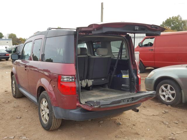 5J6YH28777L009323 - 2007 HONDA ELEMENT EX RED photo 3