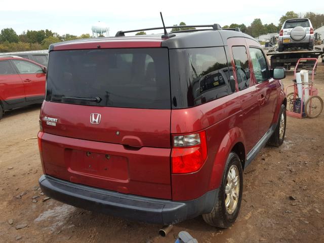 5J6YH28777L009323 - 2007 HONDA ELEMENT EX RED photo 4