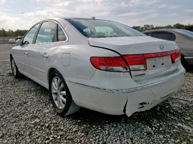 KMHFC46F87A217137 - 2007 HYUNDAI AZERA SE WHITE photo 3