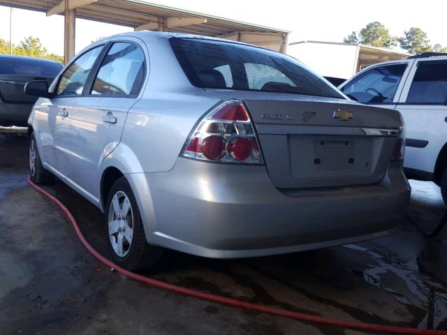 KL1TD56EX9B334255 - 2009 CHEVROLET AVEO LS SILVER photo 3