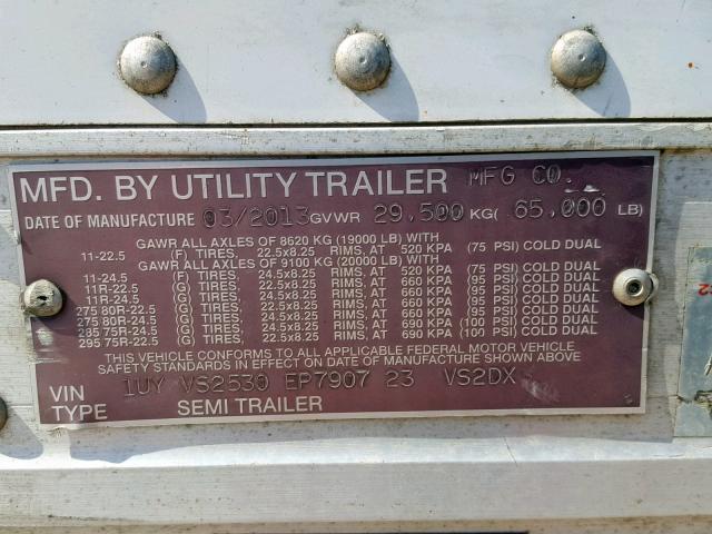 1UYVS2530EP790723 - 2014 UTILITY SEMI TRAIL SILVER photo 10