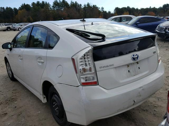 JTDKN3DU4A0188600 - 2010 TOYOTA PRIUS WHITE photo 3