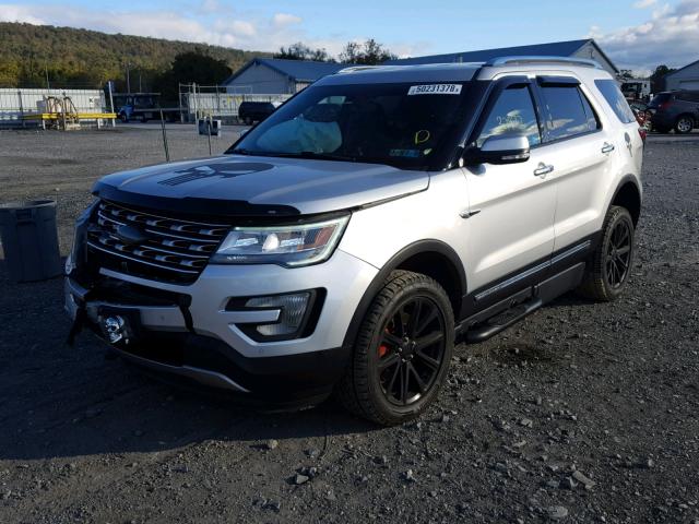 1FM5K7F84GGC06778 - 2016 FORD EXPLORER L SILVER photo 2