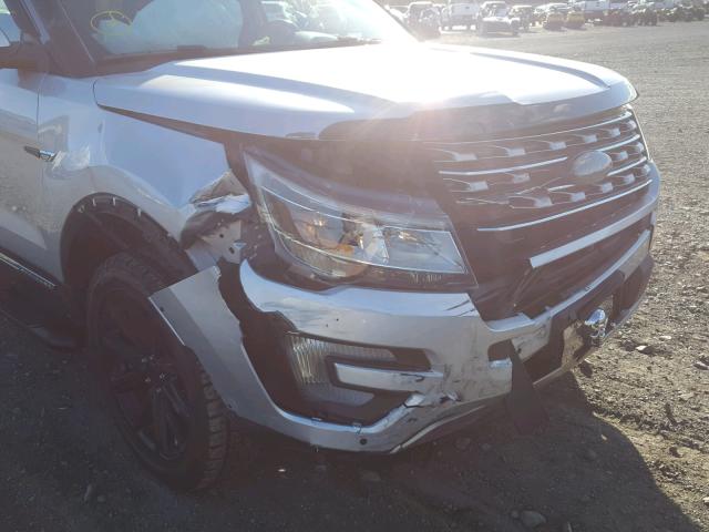 1FM5K7F84GGC06778 - 2016 FORD EXPLORER L SILVER photo 9