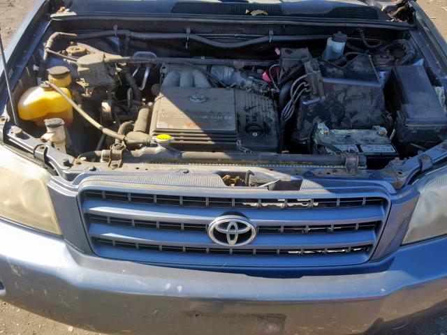 JTEGF21A630093669 - 2003 TOYOTA HIGHLANDER BLUE photo 7