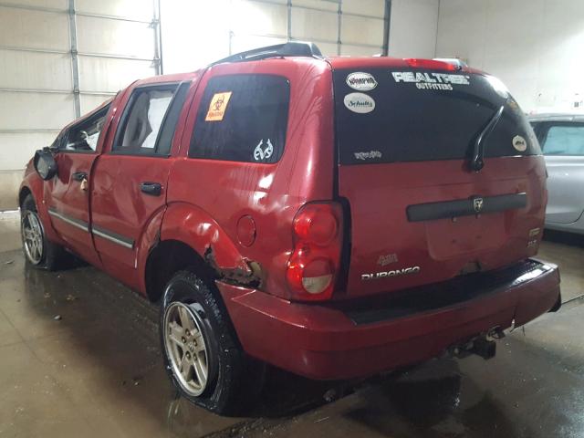 1D8HB48P57F579940 - 2007 DODGE DURANGO SL RED photo 3