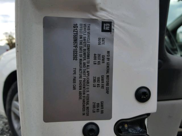 1G1ZT68N67F103392 - 2007 CHEVROLET MALIBU MAX WHITE photo 10