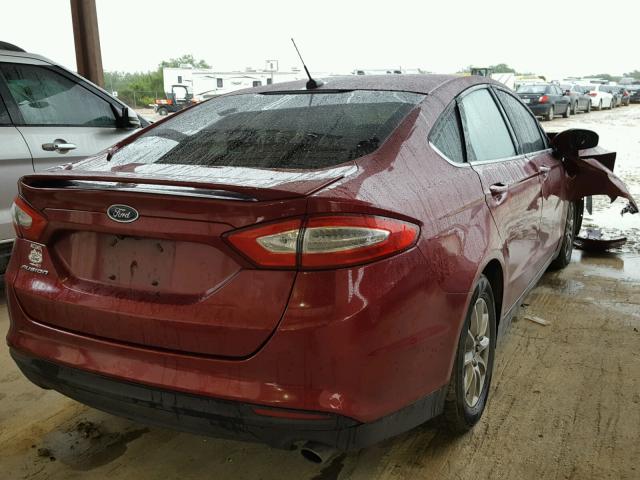 3FA6P0G76GR213916 - 2016 FORD FUSION S RED photo 4