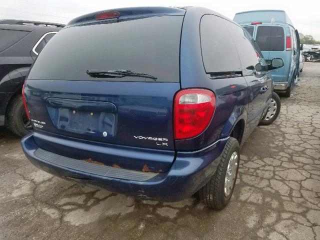 1C4GJ45362B593179 - 2002 CHRYSLER VOYAGER LX BLUE photo 4