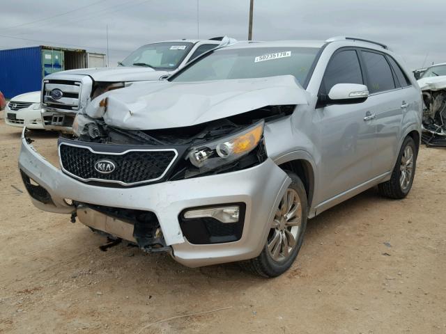 5XYKW4A28BG107163 - 2011 KIA SORENTO SX SILVER photo 2