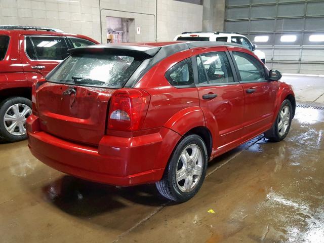 1B3HB48BX7D556797 - 2007 DODGE CALIBER SX RED photo 4