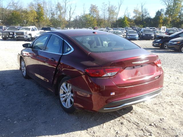 1C3CCCAB7FN557848 - 2015 CHRYSLER 200 LIMITE MAROON photo 3