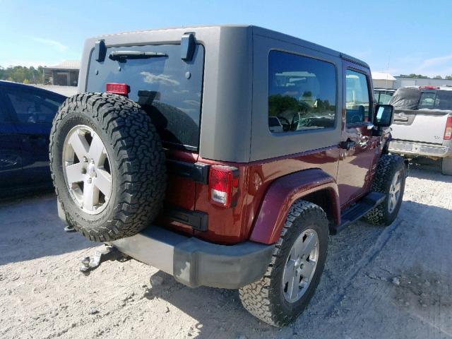 1J4FA54179L755451 - 2009 JEEP WRANGLER S MAROON photo 4