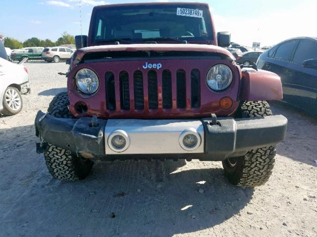 1J4FA54179L755451 - 2009 JEEP WRANGLER S MAROON photo 9