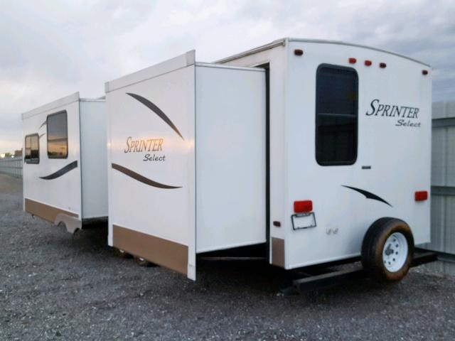 4YDT31B25B1531326 - 2011 KEYSTONE SPRINTER Սպիտակ լուսանկար 3