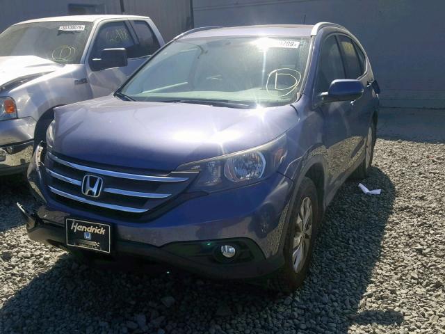 2HKRM3H76DH520307 - 2013 HONDA CR-V EXL BLUE photo 2