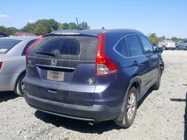 2HKRM3H76DH520307 - 2013 HONDA CR-V EXL BLUE photo 4