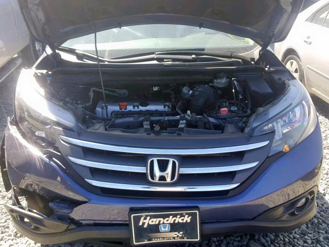 2HKRM3H76DH520307 - 2013 HONDA CR-V EXL BLUE photo 7