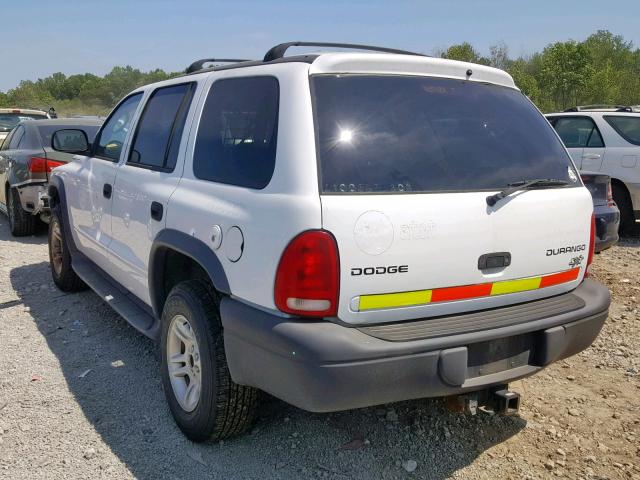 1D4HS38N23F561710 - 2003 DODGE DURANGO SP WHITE photo 3