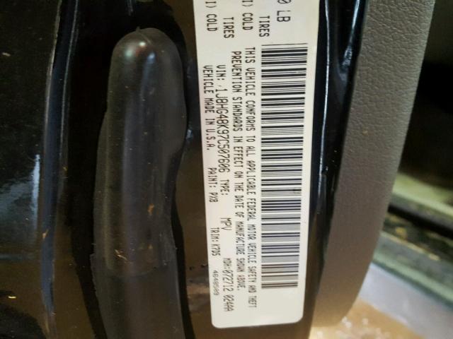 1J8HG48K97C507606 - 2007 JEEP COMMANDER BLACK photo 10