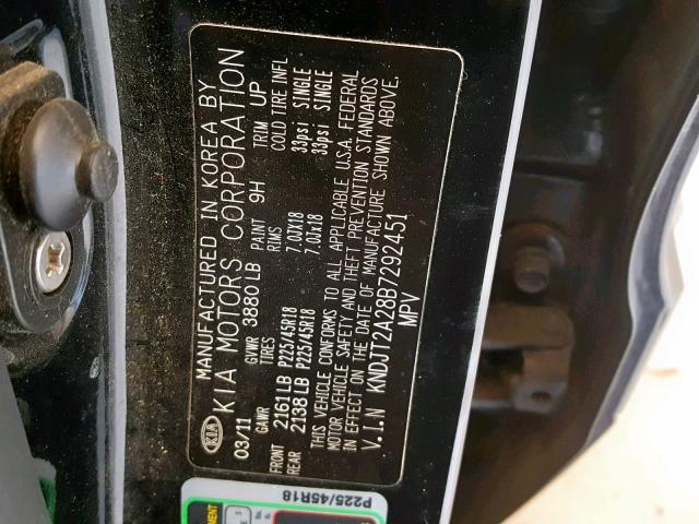 KNDJT2A28B7292451 - 2011 KIA SOUL ! Qara foto 10