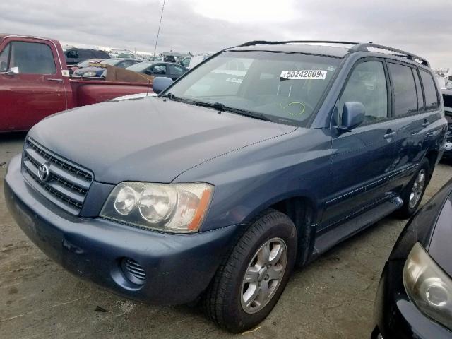 JTEGF21A920040947 - 2002 TOYOTA HIGHLANDER BLUE photo 2