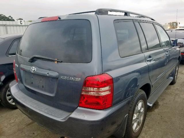 JTEGF21A920040947 - 2002 TOYOTA HIGHLANDER BLUE photo 4