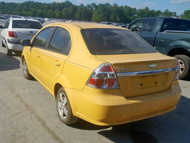 KL1TD56E49B624071 - 2009 CHEVROLET AVEO LS ყვითელი ფოტო 3