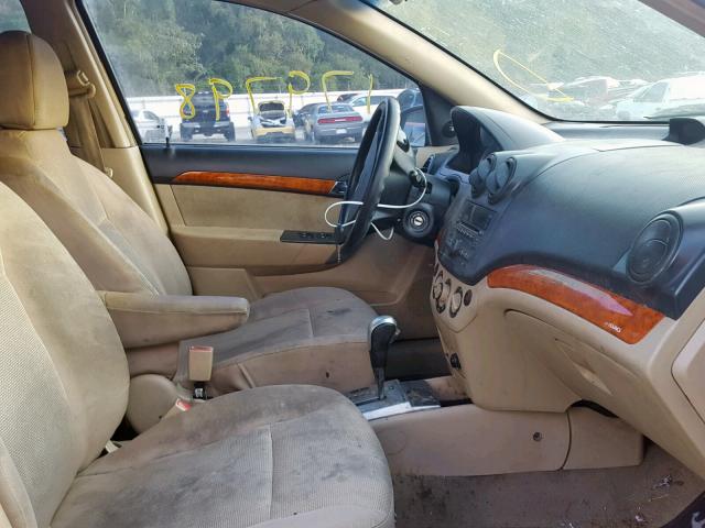 KL1TD56E49B624071 - 2009 CHEVROLET AVEO LS ყვითელი ფოტო 5