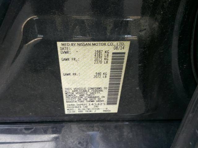 1N4BL3AP6FC145425 - 2015 NISSAN ALTIMA 3.5 CHARCOAL photo 10