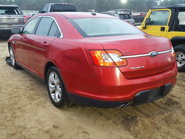 1FAHP2EW1CG119782 - 2012 FORD TAURUS SEL RED photo 3