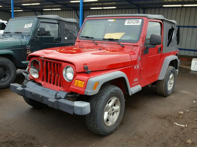 1J4FA39S85P313089 - 2005 JEEP WRANGLER X RED photo 2