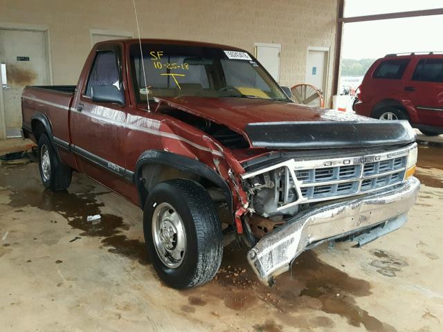 1B7FL26X5PS186070 - 1993 DODGE DAKOTA MAROON photo 1