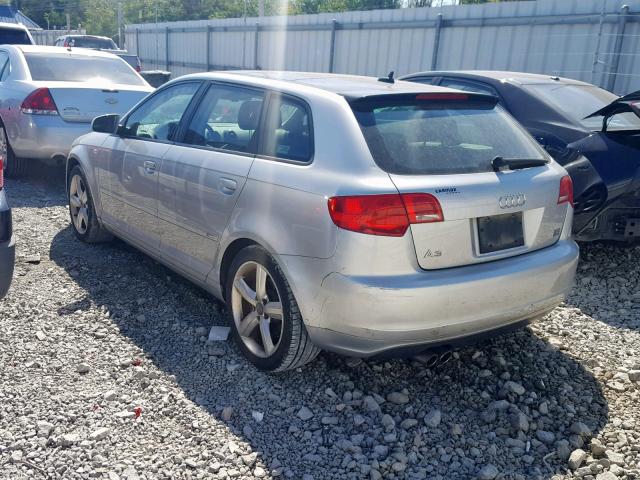 WAUKD78P07A045397 - 2007 AUDI A3 S-LINE SILVER photo 3