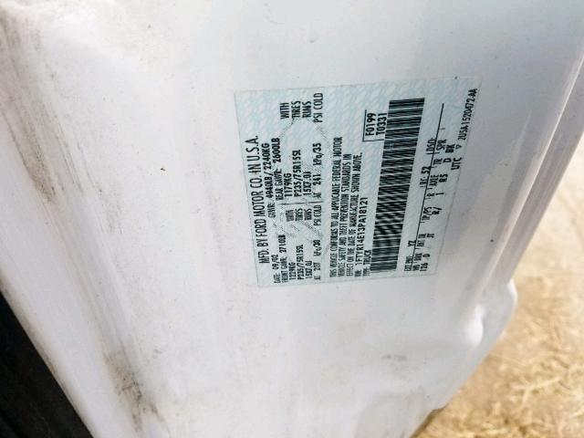 1FTYR14E13PA18121 - 2003 FORD RANGER SUP WHITE photo 10