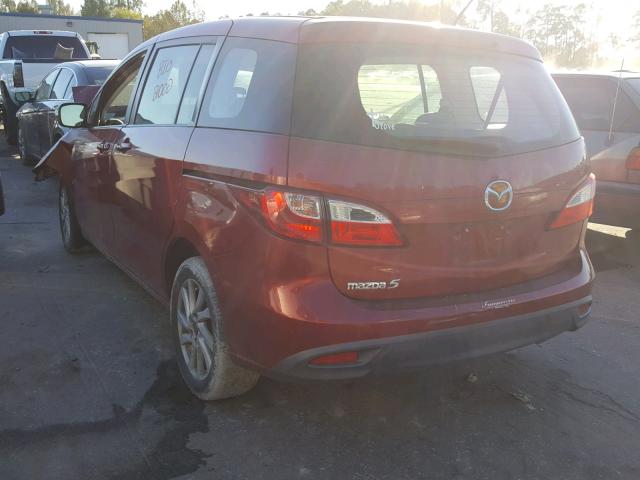 JM1CW2BL9D0145445 - 2013 MAZDA 5 RED photo 3